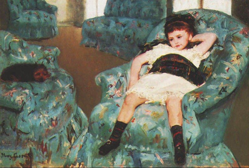 Mary Cassatt Little Girl in a Blue Armchair 1878